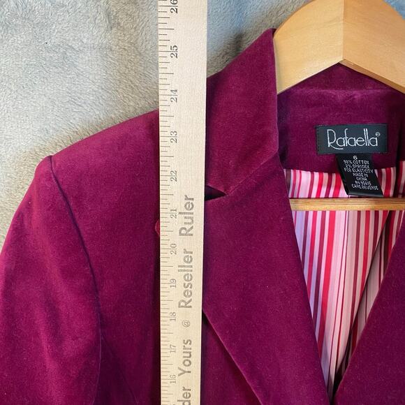 Vintage Y2k Velvet Blazer Jacket Size 6 Two Button Preppy Academia‎ Office Siren - Picture 11 of 13